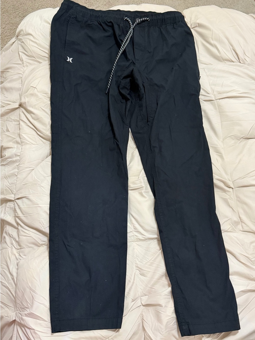 Hurley Black Drawstring Jogger Pants with Contrast Cord